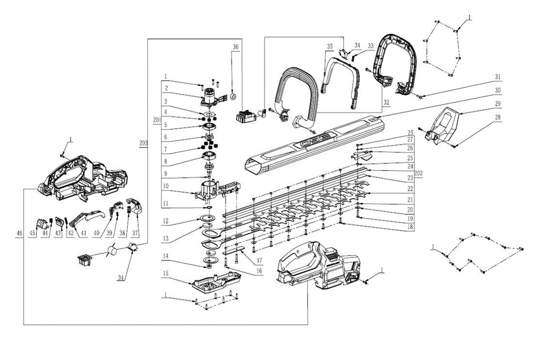 Esploso e Ricambi Ego Power Tagliasiepe HT2000E