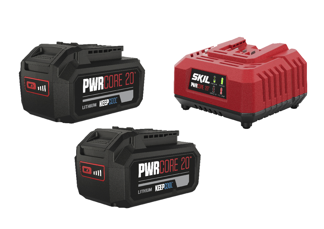 SKIL Kit 2 Batterie («20V Max» da 4,0 Ah «KEEPCOOL™» al litio) e caricatore 3112 BA Cod. BM 059700