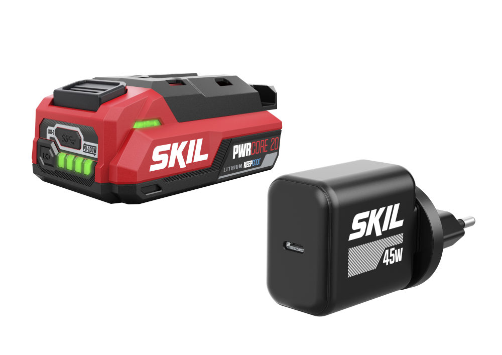 SKIL Kit Batteria «20V Max» da 2,0 Ah USB-C PWRASSIST™ e caricatore da 45W USB-C PD 3143 AA Cod. BM 067810