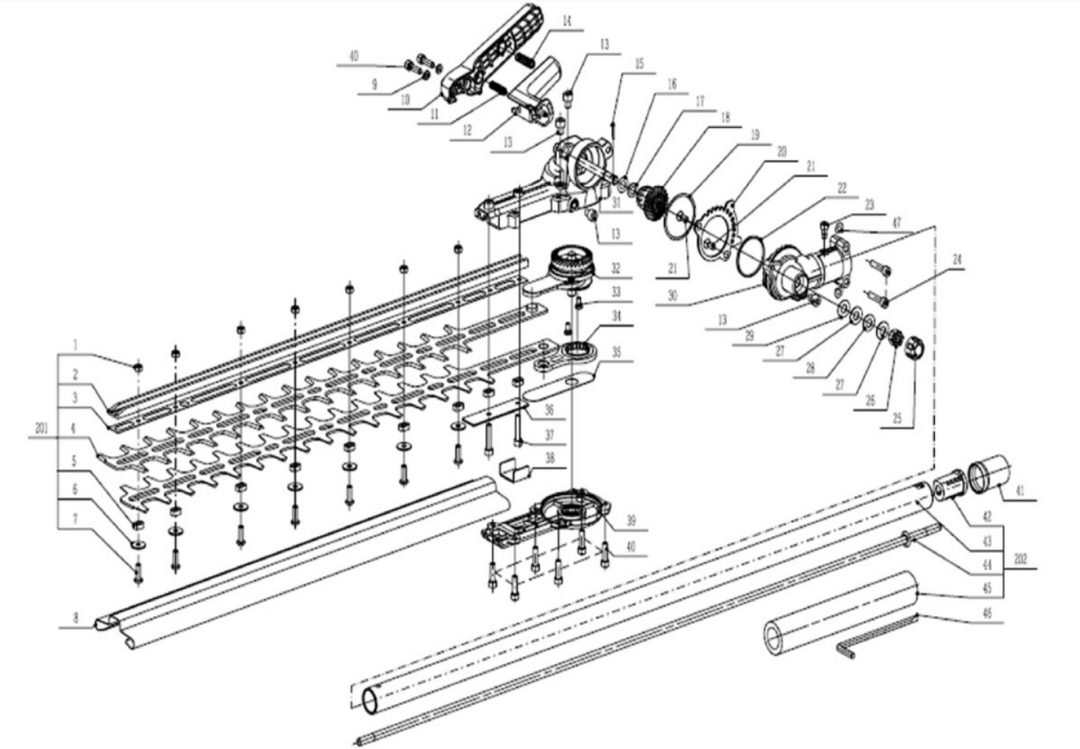 Exploded view and spare parts Ego Power Multitool HTA2000E