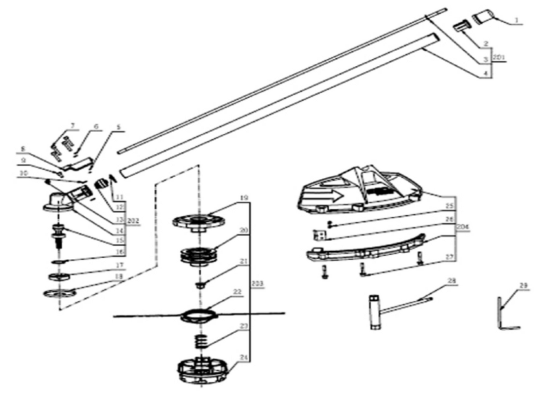 Exploded view and spare parts Ego Power Multitool STA1500EF