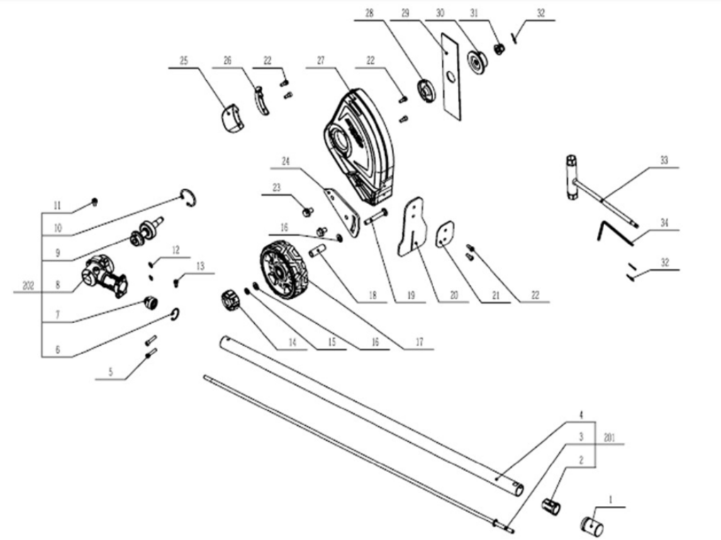 Exploded view and spare parts Ego Power Multitool EA0800E