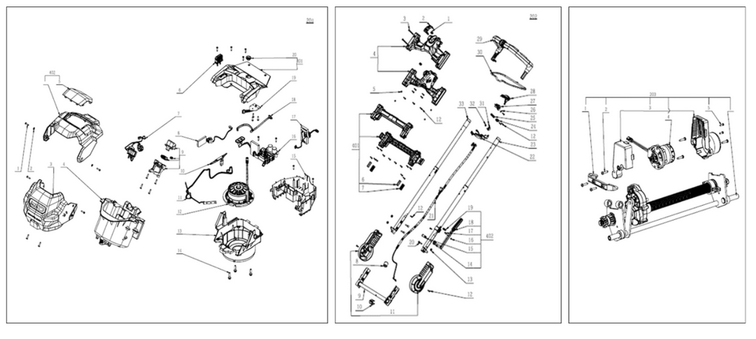 Exploded view and spare parts Ego Power Lawnmower LM1903E-SP + Battery + Charger