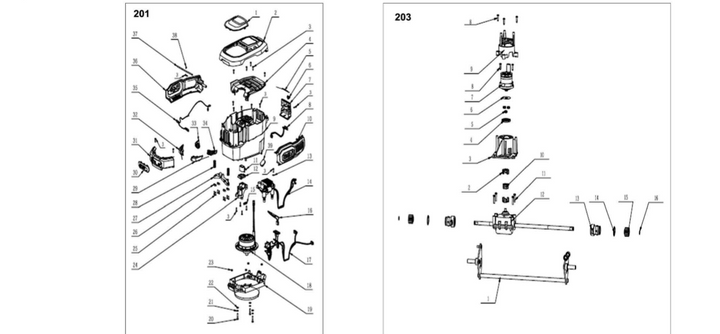 Exploded view and spare parts Ego Power Lawnmower LM2021E-SP=LM2020E-SP+BATTERY+BATTERY CHARGER